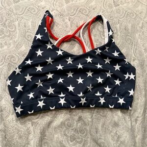 CNC Navy Star Print Women's Sports Bra